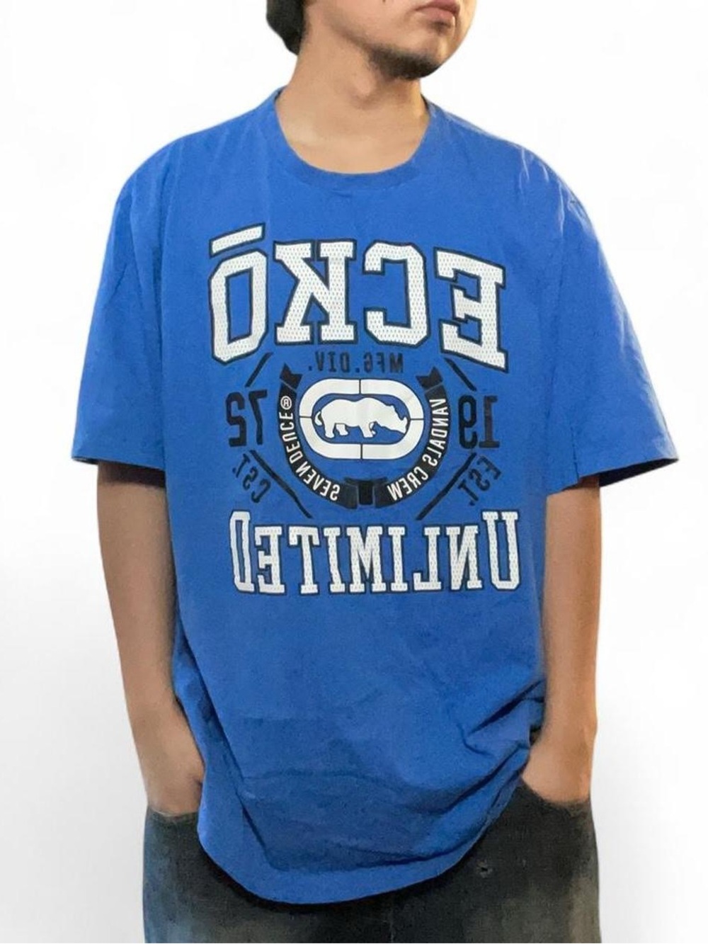 Ecko Unltd. Men's Blue‎ Rhino Graphic Logo T-Shirt Size XXL